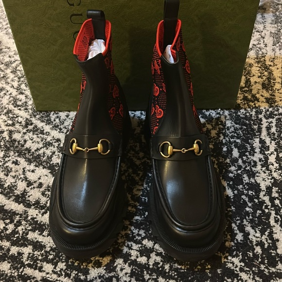 Gucci Men Horsebit-detail GG Jacquard Bootd size 9 - Picture 3 of 9